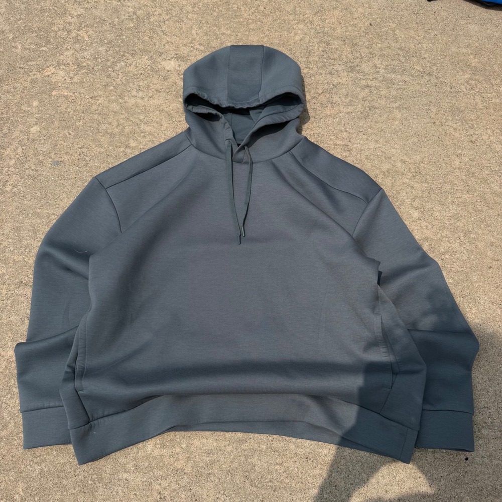 FLX Mens Tech Fleece Hoodie Sweatshirt Dark Gray XL Recycled Polyester Spandex